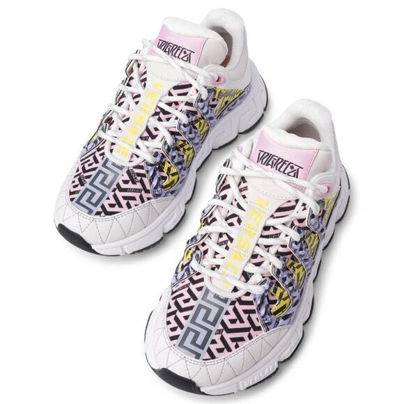 VERSACE Men's Trigreca White Platform Multicolor Monogram Sneakers Size … - Picture 2 of 14